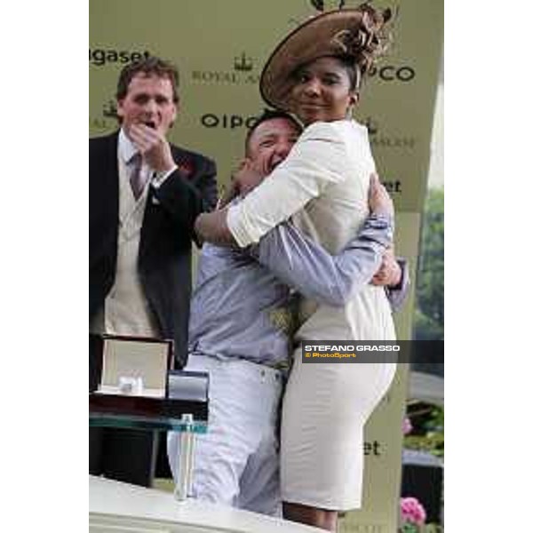 Frankie Dettori\'s show after winning the Sandrigham Handicap Stakes Ascot - Royal Ascot Second day,17th june 2015 ph.Stefano Grasso