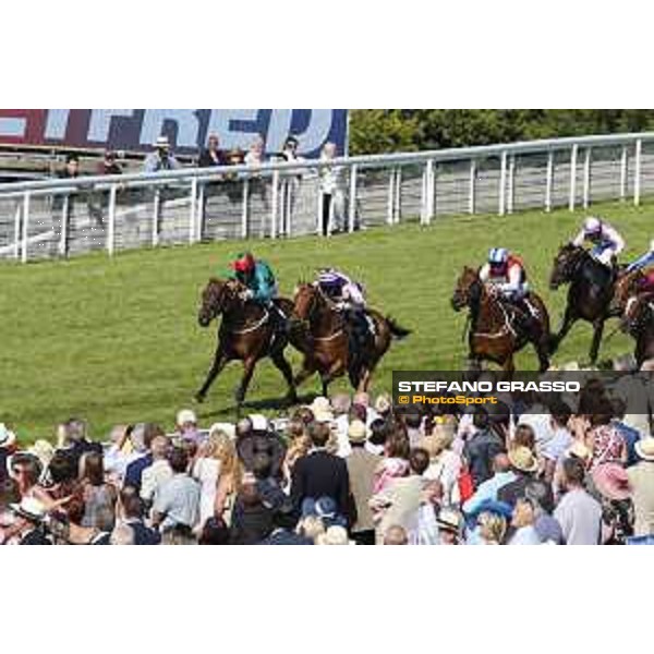 Goodwood - QATAR Goodwood Festival Richard Hughes on Belvoir Bay wins the Betfre Supports Jack Berry House Nursery Stakes Goodwood,31st july 2015 ph.Stefano Grasso/QEF