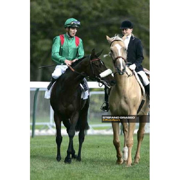 Christophe Soumillon on Shamdala after winning Prix Chaudenay Casino Barriere de Menton Paris Longchamp, 1st october 2005 ph. Stefano Grasso