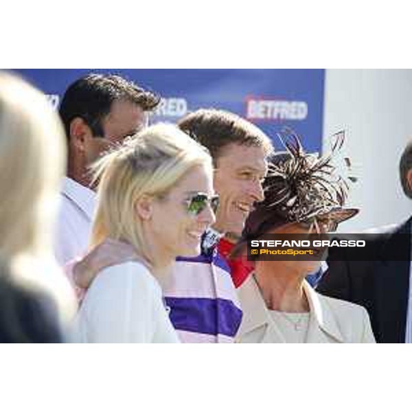 Goodwood - QATAR Goodwood Festival Richard Hughes with his mother - the Betfre Supports Jack Berry House Nursery Stakes Goodwood,31st july 2015 ph.Stefano Grasso/QEF