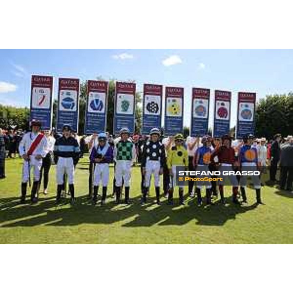 QATAR Goodwood Festival The jockeys of the QATAR Nassau Stakes Goodwood, Fifht day, 1st august 2015 ph.Stefano Grasso/QEF