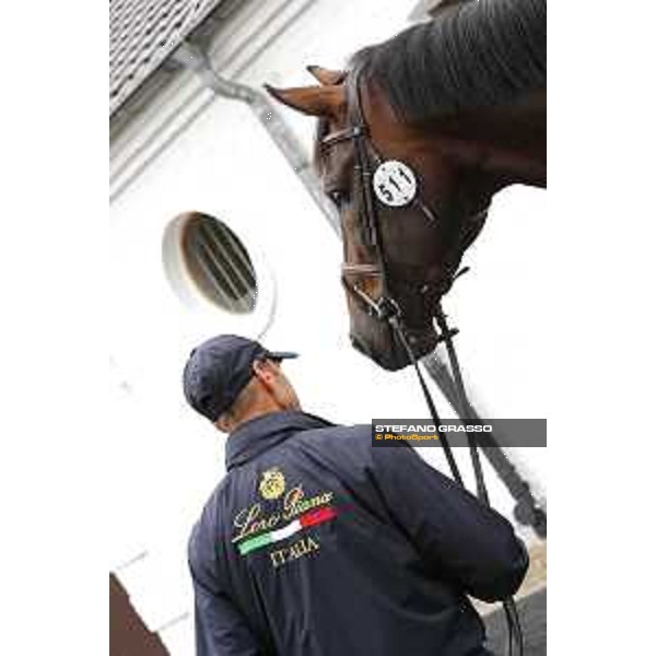 Aachen - FEI European Championships 2015 Vet check - Daniele Augusto Da Rios and Baedeker Aachen,17th August 2015 ph.Stefano Grasso/Loro Piana