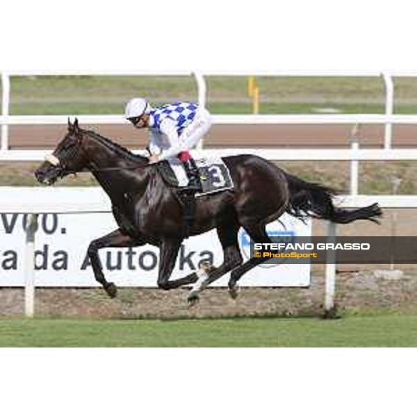 Umberto Rispoli and Kaspersky win the Premio Orsa Maggiore Rome,Capannelle racecourse,08/09/2015 ph.Stefano Grasso