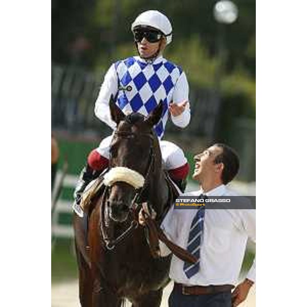 Umberto Rispoli and Kaspersky win the Premio Orsa Maggiore Rome,Capannelle racecourse,08/09/2015 ph.Stefano Grasso
