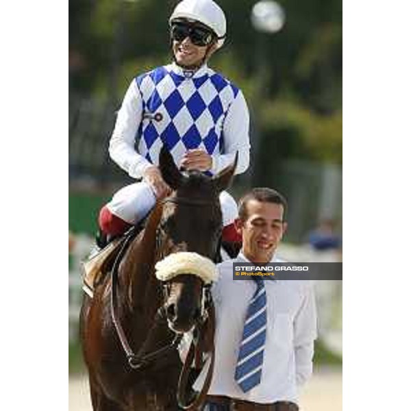Umberto Rispoli and Kaspersky win the Premio Orsa Maggiore Rome,Capannelle racecourse,08/09/2015 ph.Stefano Grasso