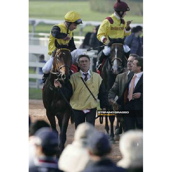 William Mongil on Anna Monda enters in the winner enclosure of Gran Criterium Milan, 16th october 2005 ph. Stefano Grasso