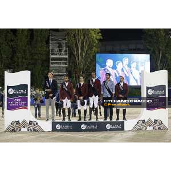 Team Qatar wins the Furusiyya Fei Nations Cup Jumping Final - Longines Challenge Cup The Podium Barcelona,25th sept. 2015 ph.Stefano Grasso