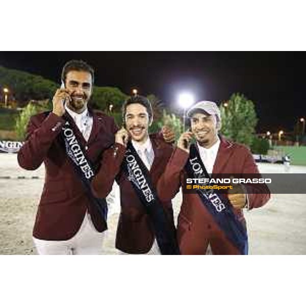 Team Qatar wins the Furusiyya Fei Nations Cup Jumping Final - Longines Challenge Cup Sheikh Ali Bin Khalid Al Thani,Khalid Mohammed Al Emadi and Ali Yousef Al Rumaihi Barcelona,25th sept. 2015 ph.Stefano Grasso