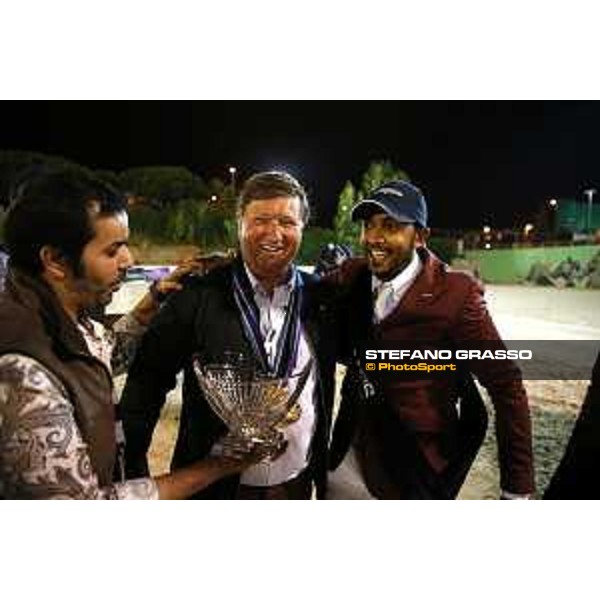 Team Qatar wins the Furusiyya Fei Nations Cup Jumping Final - Longines Challenge Cup Jan Tops is congratulated by his team Barcelona,25th sept. 2015 ph.Stefano Grasso