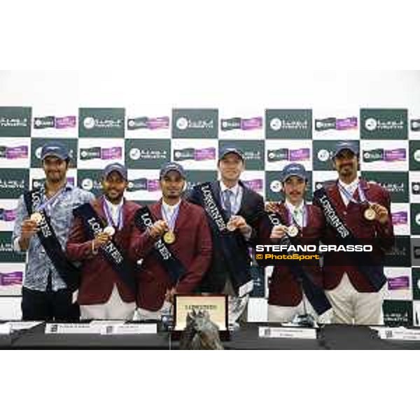 Team Qatar wins the Furusiyya Fei Nations Cup Jumping Final - Longines Challenge Cup The Press conference - Jan Tops and the Team Qatar Barcelona,25th sept. 2015 ph.Stefano Grasso