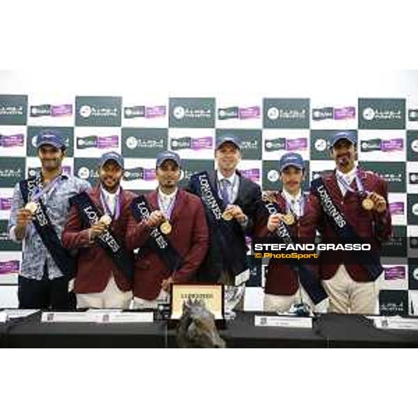 Team Qatar wins the Furusiyya Fei Nations Cup Jumping Final - Longines Challenge Cup The Press conference - Jan Tops and the Team Qatar Barcelona,25th sept. 2015 ph.Stefano Grasso