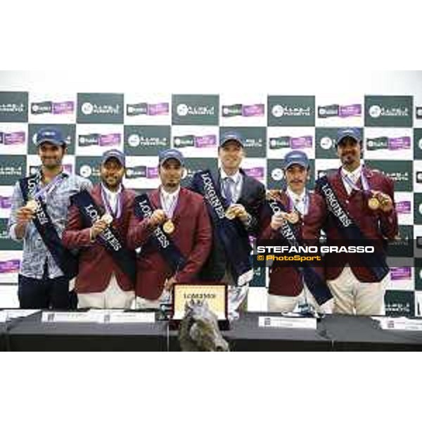 Team Qatar wins the Furusiyya Fei Nations Cup Jumping Final - Longines Challenge Cup The Press conference - Jan Tops and the Team Qatar Barcelona,25th sept. 2015 ph.Stefano Grasso