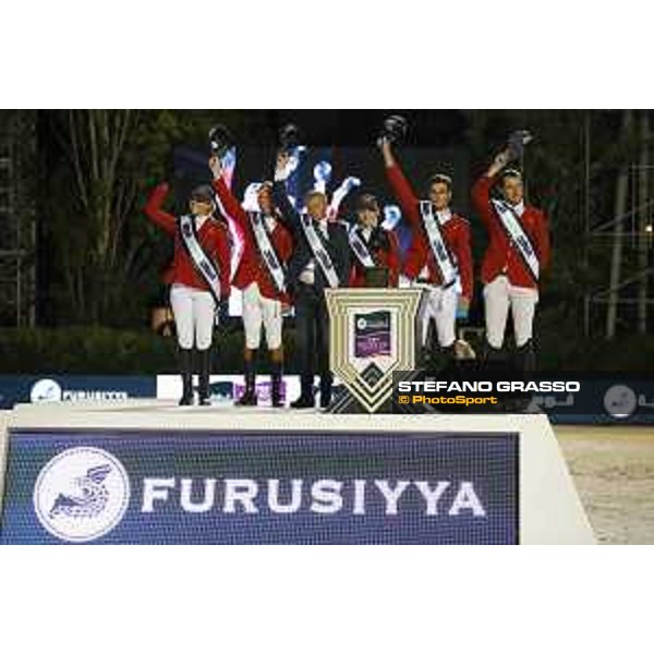 Team Belgium wins the Furusiyya FEI Nations Cup Jumping Final The Podium - Team Belgium Barcelona,26th sept. 2015 ph.Stefano Grasso