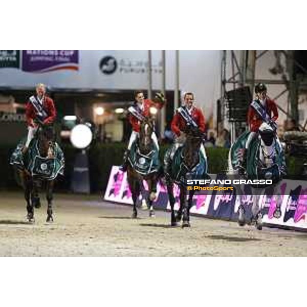 Team Belgium wins the Furusiyya FEI Nations Cup Jumping Final Team Belgium celebrates the victory Barcelona,26th sept. 2015 ph.Stefano Grasso