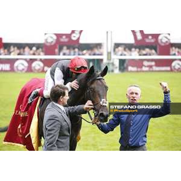 Frankie Dettori and Golden Horn winners of the 94° Qatar Prix de l\'Arc de Triomphe Paris,4th october 2015 ph.Stefano Grasso
