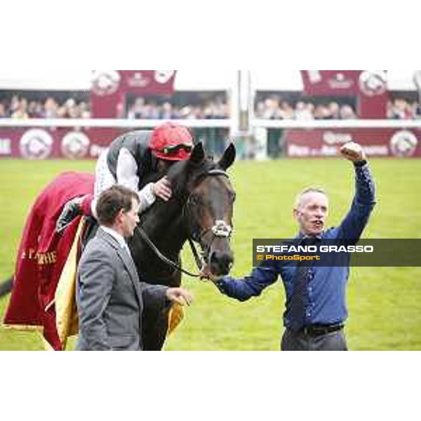 Frankie Dettori and Golden Horn winners of the 94° Qatar Prix de l\'Arc de Triomphe Paris,4th october 2015 ph.Stefano Grasso
