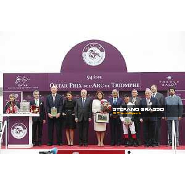 Frankie Dettori and Golden Horn winners of the 94° Qatar Prix de l\'Arc de Triomphe Paris,4th october 2015 ph.Stefano Grasso