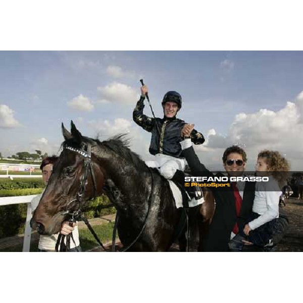 Mirco Demuro on Musa Golosa and Enrico Papi winners of Premio Ubaldo Pandolfi Rome, 23rd october 2005 ph. Stefano Grasso
