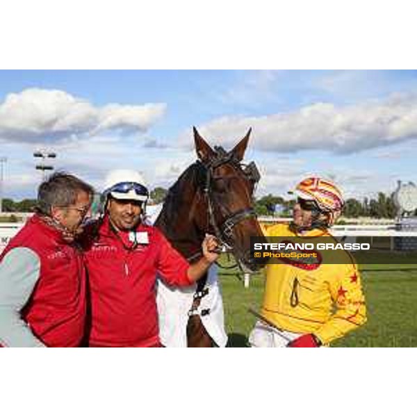 Alessandro Gocciadoro with Nephenta Lux wins the Gran Premio Gaetano Turilli Rome - Capannelle trot racecourse, 11/10/2015 ph.Stefano Grasso