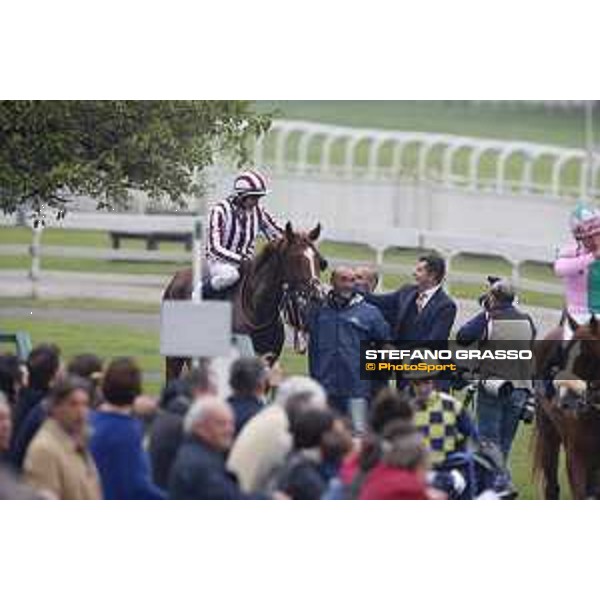 Carlo Fiocchi and Biz Heart win the Gran Criterium Milano, San Siro racecourse 18 oct.2015 ph.Stefano Grasso