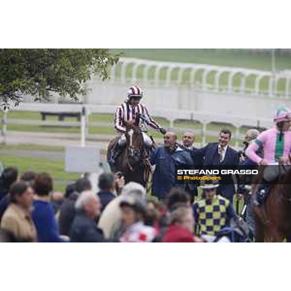 Carlo Fiocchi and Biz Heart win the Gran Criterium Milano, San Siro racecourse 18 oct.2015 ph.Stefano Grasso