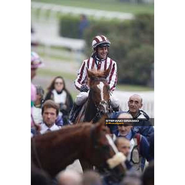 Carlo Fiocchi and Biz Heart win the Gran Criterium Milano, San Siro racecourse 18 oct.2015 ph.Stefano Grasso