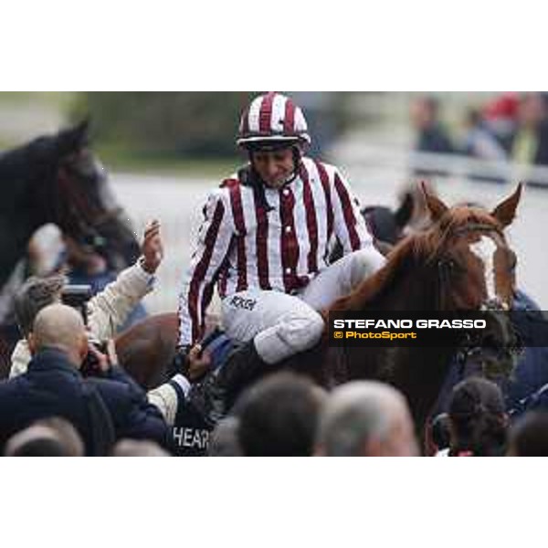 Carlo Fiocchi and Biz Heart win the Gran Criterium Milano, San Siro racecourse 18 oct.2015 ph.Stefano Grasso