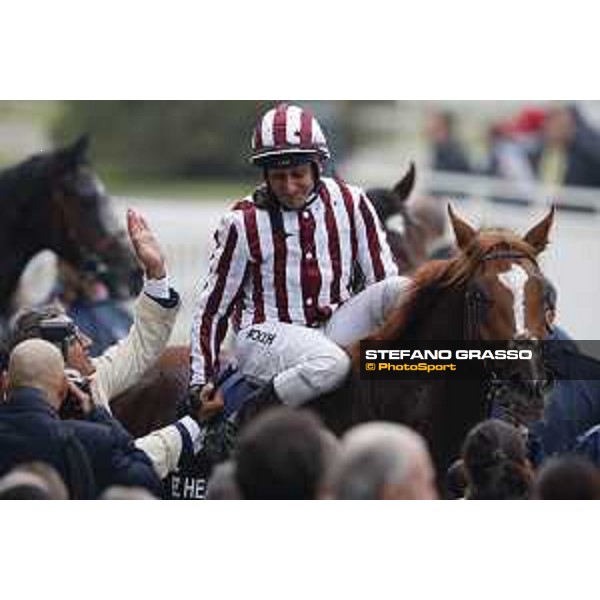 Carlo Fiocchi and Biz Heart win the Gran Criterium Milano, San Siro racecourse 18 oct.2015 ph.Stefano Grasso