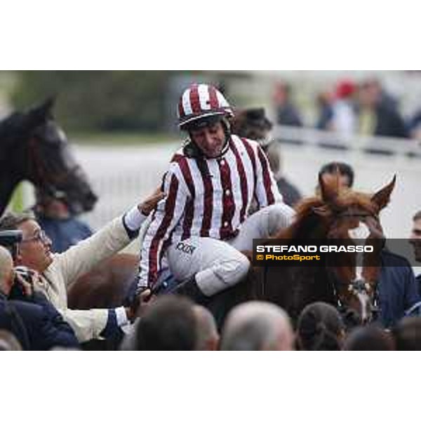 Carlo Fiocchi and Biz Heart win the Gran Criterium Milano, San Siro racecourse 18 oct.2015 ph.Stefano Grasso