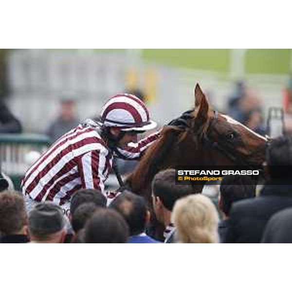 Carlo Fiocchi and Biz Heart win the Gran Criterium Milano, San Siro racecourse 18 oct.2015 ph.Stefano Grasso