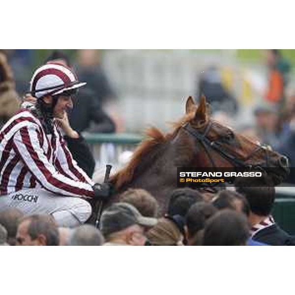 Carlo Fiocchi and Biz Heart win the Gran Criterium Milano, San Siro racecourse 18 oct.2015 ph.Stefano Grasso