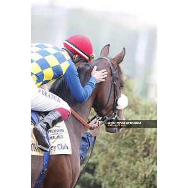 Andrasch Starke and Lovelyin win the Gran Premio del Jockey Club Milano, San Siro racecourse 18 oct.2015 ph.Stefano Grasso