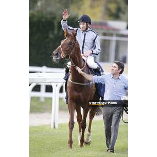 Adrie De Vries and Odeliz win the Premio Longines Lydia Tesio Roma,Capannelle racecourse 25 october 2015 ph.Stefano Grasso/HippoGroup Roma Capannelle