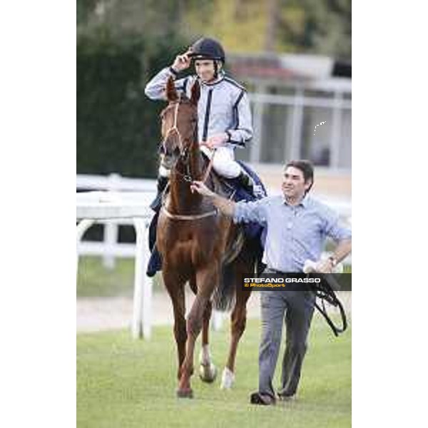 Adrie De Vries and Odeliz win the Premio Longines Lydia Tesio Roma,Capannelle racecourse 25 october 2015 ph.Stefano Grasso/HippoGroup Roma Capannelle