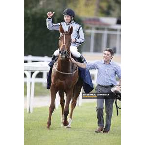 Adrie De Vries and Odeliz win the Premio Longines Lydia Tesio Roma,Capannelle racecourse 25 october 2015 ph.Stefano Grasso/HippoGroup Roma Capannelle