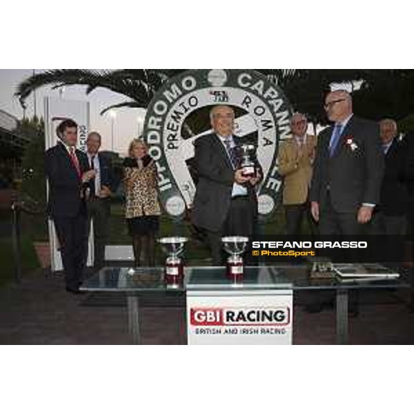 Fabio Branca and Dylan Mouth win the Premio Roma - GBI Racing Prize giving ceremony Roma,Capannelle racecourse,8th october 2015 ph.Domenico Savi/Grasso