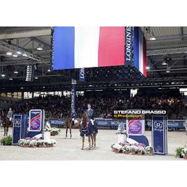 Jumping Verona - class 14 Longines Fei World Cup Jumping - Premio Fixdesign Prize giving ceremony - Simon Delestre on Hermes Ryan Verona,8th nov.2015 ph.Stefano Grasso/Fieracavalli