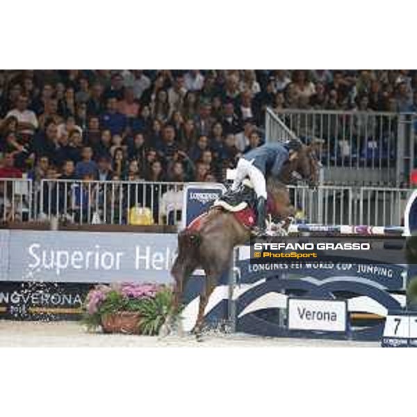 Jumping Verona - class 14 Longines Fei World Cup Jumping - Premio Fixdesign Simon Delestre on Hermes Ryan Verona,8th nov.2015 ph.Stefano Grasso/Fieracavalli
