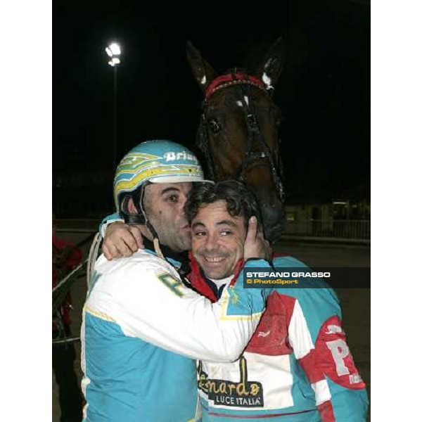 Alfredo Pollini and Pippo Gubellini with Yankee Valor in the winner circle of Gran Premio Friuli Venezia Giulia beating Fighter Bi and Vioxx Sr Trieste, 12th november 2005 ph. Stefano Grasso