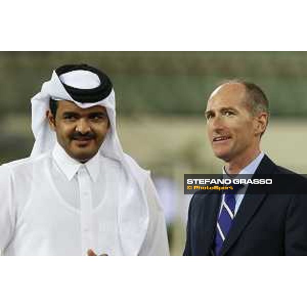Sheikh Joaan bin Hamad bin Khalifa Al Thani and Alistair Routledge,Exxon Mobil Qatar President and General MAnager Doha,5th march 2016 ph.©.CHI Al Shaqab/Stefano Grasso all rights reserved