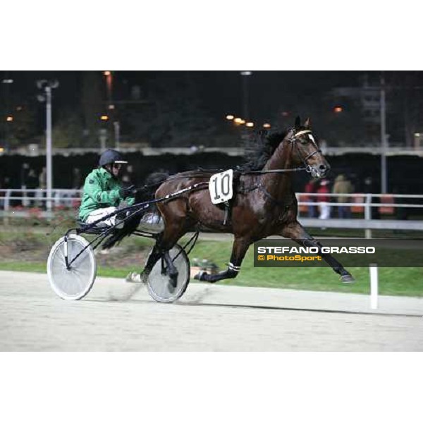 O.Raffin with Infant du Bossis warm-up Gran Premio delle Nazioni Milano 13 novembre 2005 ph. Stefano Grasso