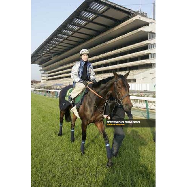 Kieren Fallon on Oujia Board after morning track works at Fuchu race course Tokyo, 25th november 2005 ph. Stefano Grasso