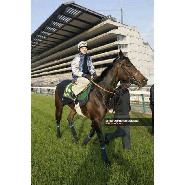 Kieren Fallon on Oujia Board after morning track works at Fuchu race course Tokyo, 25th november 2005 ph. Stefano Grasso