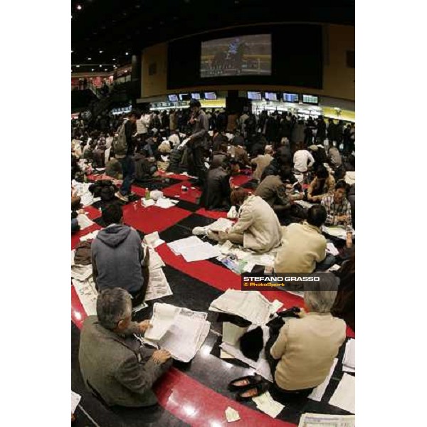 racegoers at Fuchu race course Tokyo, 27th november 2005 ph. Stefano Grasso