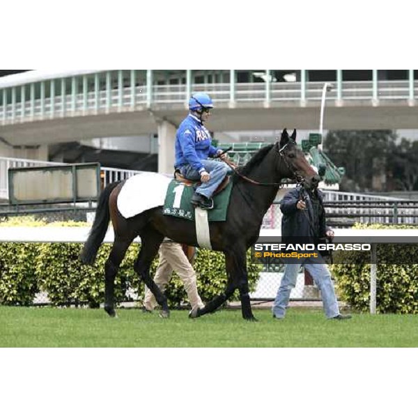 Olivier Peslier on Westerner during morning track works at Sha Tin Hong Kong, 7th dec. 2005 ph. Stefano Grasso