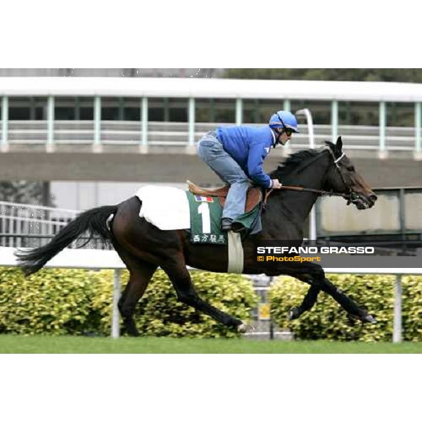 Olivier Peslier on Westerner during morning track works at Sha Tin Hong Kong, 7th dec. 2005 ph. Stefano Grasso