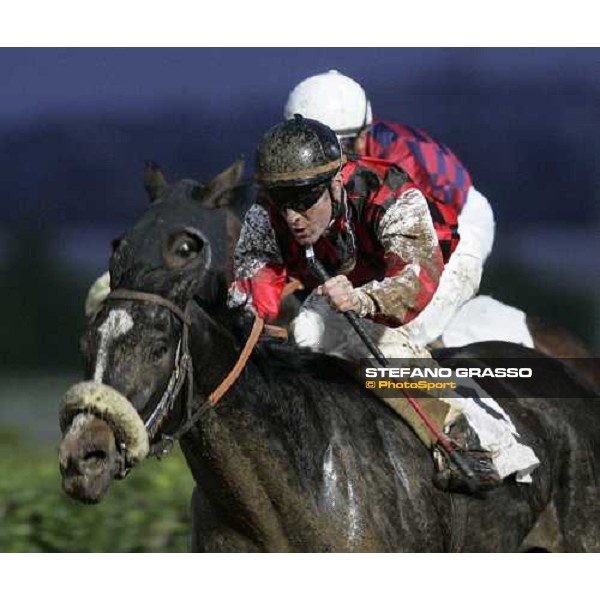 Olivier Peslier on Ira Funesta wins Premio Nastro d\'Oro di Sicilia Siracusa, 15th january 2006 ph. Stefano Grasso