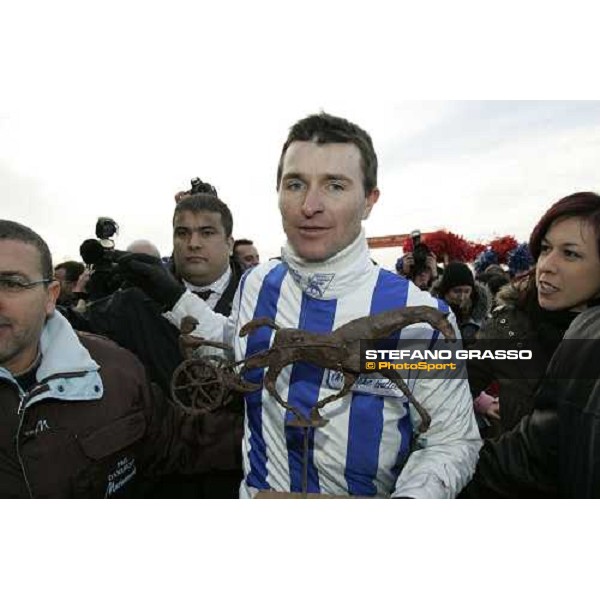 Christophe Gallier two times winner with Jag de Bellouet of 85¡ Grand Prix d\' Amerique Paris, 29th january 2006 ph. Stefano Grasso