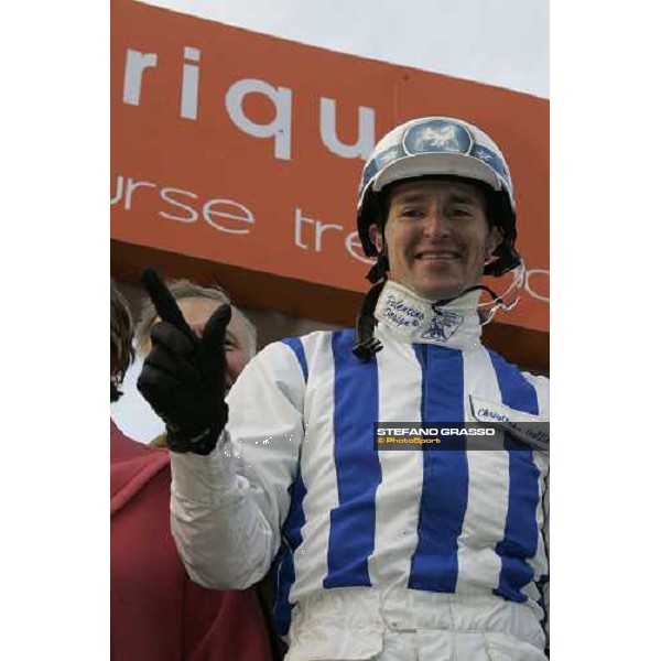 Christophe Gallier two times winner with Jag de Bellouet of 85¡ Grand Prix d\' Amerique Paris, 29th january 2006 ph. Stefano Grasso