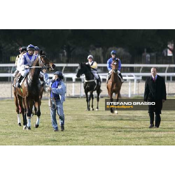 Dirck Fuhrmann parading with Almanzor before the LVI Gran Corsa di Siepi di Roma Roma, 19th february 2006 ph. Stefano Grasso